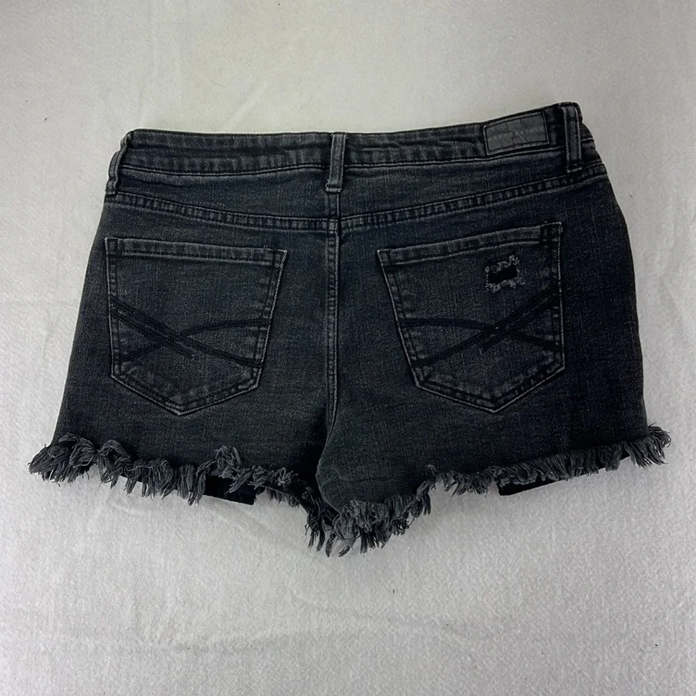 Aeropostale Black Jean Shorts High Waisted Shorty Distressed Womens Size 6